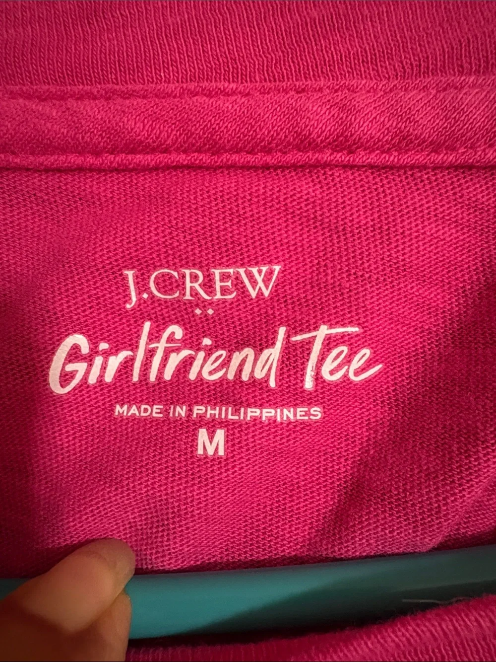 J. Crew Hot Pink Girlfriend Tee